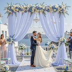 10ft×10ft Wrinkle Free Baby Blue Backdrop Curtain Drapes, 2 Panels 5ftx10ft Sheer Tulle Chiffon Backdrop Panels, alternate