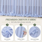 10ft×10ft Wrinkle Free Baby Blue Backdrop Curtain Drapes, 2 Panels 5ftx10ft Sheer Tulle Chiffon Backdrop Panels, alternate