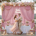 10ft×10ft Wrinkle Free Dusty Rose Backdrop Curtain Drapes, 2 Panels 5ftx10ft Sheer Tulle Chiffon Backdrop Panels, alternate
