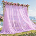 10ft×10ft Wrinkle Free Light Purple Backdrop Curtain Drapes, 2 Panels 5ftx10ft Sheer Tulle Chiffon Backdrop
