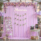 10ft×10ft Wrinkle Free Light Purple Backdrop Curtain Drapes, 2 Panels 5ftx10ft Sheer Tulle Chiffon Backdrop, alternate view 3