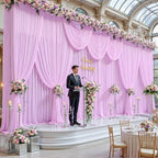 10ft×10ft Wrinkle Free Light Purple Backdrop Curtain Drapes, 2 Panels 5ftx10ft Sheer Tulle Chiffon Backdrop, alternate view 7