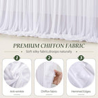 10ft×10ft Wrinkle Free White Backdrop Curtain Drapes, 2 Panels 5ftx10ft Sheer Tulle Chiffon Backdrop Panels, alternate view 5