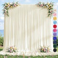 10ft×12ft Ivory Backdrop Curtain for Wedding Parties, Wrinkle Free Polyester Photo Backdrop Drapes for Baby