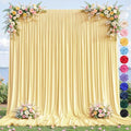 10ft×12ft Light Yellow Backdrop Curtain for Wedding Parties, Wrinkle Free Polyester Photo Backdrop Drapes for