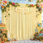 10ft×12ft Light Yellow Backdrop Curtain for Wedding Parties, Wrinkle Free Polyester Photo Backdrop Drapes for, alternate view