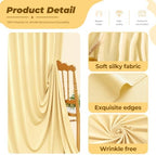 10ft×12ft Light Yellow Backdrop Curtain for Wedding Parties, Wrinkle Free Polyester Photo Backdrop Drapes for, alternate view