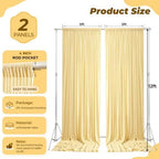 10ft×12ft Light Yellow Backdrop Curtain for Wedding Parties, Wrinkle Free Polyester Photo Backdrop Drapes for, alternate view