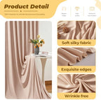 10ft×12ft Nude Backdrop Curtain for Wedding Parties, Wrinkle Free Polyester Photo Backdrop Drapes for Baby, alternate view 4