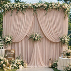 10ft×12ft Nude Backdrop Curtain for Wedding Parties, Wrinkle Free Polyester Photo Backdrop Drapes for Baby, alternate view 7
