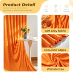 10ft×12ft Orange Backdrop Curtain for Wedding Parties, Wrinkle Free Polyester Photo Backdrop Drapes for Baby, alternate view
