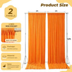 10ft×12ft Orange Backdrop Curtain for Wedding Parties, Wrinkle Free Polyester Photo Backdrop Drapes for Baby, alternate view