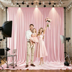 10ft×12ft Pink Backdrop Curtain for Wedding Parties, Wrinkle Free Polyester Photo Backdrop Drapes for Baby, alternate view 6