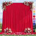 10ft×12ft Red Backdrop Curtain for Wedding Parties, Wrinkle Free Polyester Photo Backdrop Drapes for Baby
