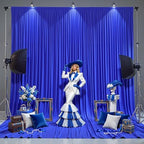 10ft×12ft Royal Blue Backdrop Curtain for Wedding Parties, Wrinkle Free Polyester Photo Backdrop Drapes for Baby, alternate