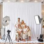 10ft×12ft White Backdrop Curtain for Wedding Parties, Wrinkle Free Polyester Photo Backdrop Drapes for Baby, alternate view 3