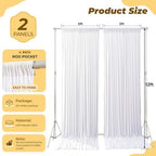 10ft×12ft White Backdrop Curtain for Wedding Parties, Wrinkle Free Polyester Photo Backdrop Drapes for Baby, alternate view 5