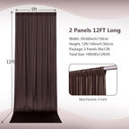 10ft×12ft Wrinkle Free Brown Backdrop Curtain for Wedding Parties, 2 Panels 5×12ft Long Soft Silky Polyester, alternate view