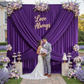 10ft×12ft Wrinkle Free Dark Purple Backdrop Curtain for Wedding Parties 2 Panels 5×12ft Long Silky Polyester
