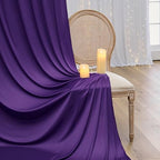 10ft×12ft Wrinkle Free Dark Purple Backdrop Curtain for Wedding Parties 2 Panels 5×12ft Long Silky Polyester, alternate view