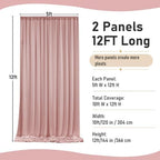 10ft×12ft Wrinkle Free Dusty Pink Backdrop Curtains for Wedding Parties in 12ft Long_2 Panels in Dusty Pink, alternate view 2