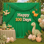 10ft×12ft Wrinkle Free Green Backdrop Curtain for Wedding Parties in 12ft Long_2 Panels in Green, alternate view 3