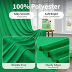 10ft×12ft Wrinkle Free Green Backdrop Curtain for Wedding Parties in 12ft Long_2 Panels in Green, alternate view 4