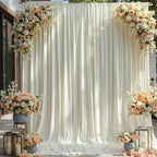 10ft×12ft Wrinkle Free Ivory Backdrop Curtain for Wedding Parties, 2 Panels 5×12ft Long Soft Silky Polyester, alternate view