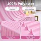 10ft×12ft Wrinkle Free Pink Backdrop Curtain for Wedding Parties, 2 Panels 5×12ft Long Silky Polyester Backdrop, alternate