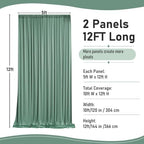 10ft×12ft Wrinkle Free Sage Green Backdrop Curtain for Weddings Parties in 12ft Long_2 Panels in Sage Green, alternate view 2