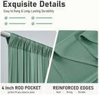 10ft×12ft Wrinkle Free Sage Green Backdrop Curtain for Weddings Parties in 12ft Long_2 Panels in Sage Green, alternate view 7