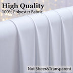 10ft×12ft Wrinkle Free White Backdrop Curtain for Wedding Parties,2 Panels 5×12ft Long Silky Polyester Photo, alternate view
