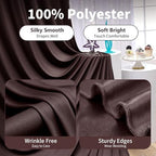 10ft×14 ft Wrinkle Free Brown Backdrop Curtain for Wedding Parties-2 Panels 5×14ft Long Silky Polyester Photo, alternate view