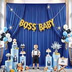 10ft×14ft Royal Blue Wrinkle Free Backdrop Curtain for Parties Wedding in 14ft Long_2 Panels in Royal Blue, alternate view 3