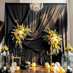 10ft×15ft Black Backdrop Curtain for Halloween Parties