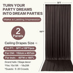 10ft×15ft Brown Backdrop Curtain for Wedding Parties, alternate view 6