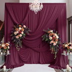 10ft×15ft Burgundy Backdrop Curtain for Wedding Parties