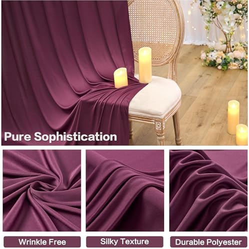 10ft×15ft Burgundy Backdrop Curtain for Wedding Parties, alternate view 3
