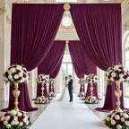 10ft×15ft Burgundy Backdrop Curtain for Wedding Parties, alternate view 4