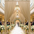 10ft×15ft Camel Backdrop Curtain for Wedding Party, alternate view 4
