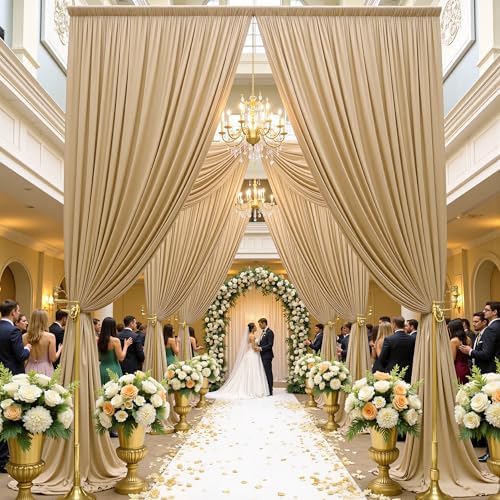 10ft×15ft Camel Backdrop Curtain for Wedding Party, alternate view 4