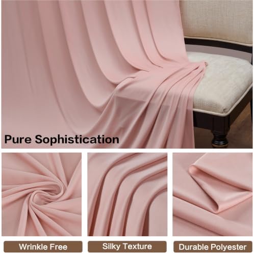 10ft×15ft Dusty Pink Backdrop Curtain for Wedding Parties, alternate view 5