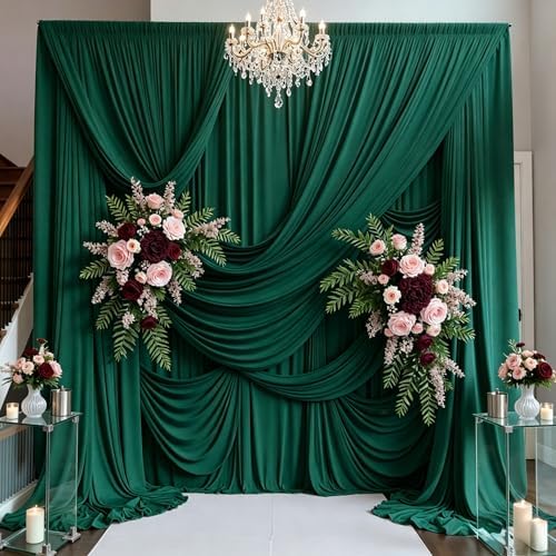 10ft×15ft Forest Green Backdrop Curtain for Wedding Parties