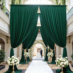 10ft×15ft Forest Green Backdrop Curtain for Wedding Parties, alternate view 2