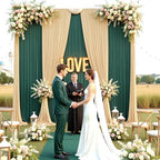 10ft×15ft Forest Green Backdrop Curtain for Wedding Parties, alternate view 4