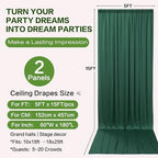 10ft×15ft Forest Green Backdrop Curtain for Wedding Parties, alternate view 6