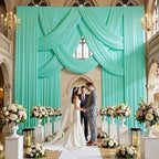 10ft×15ft Mint Green Backdrop Curtain for Wedding Parties, alternate view 2