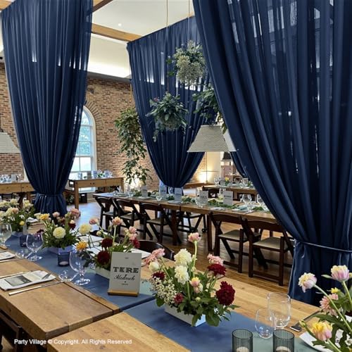 10ft×15ft Navy Blue Backdrop Curtain for Wedding Parties, alternate view 2