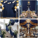10ft×15ft Navy Blue Backdrop Curtain for Wedding Parties, alternate view 5