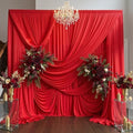 10ft×15ft Red Backdrop Curtain for Christmas Parties in W5' x H15'(2 panels) in Red